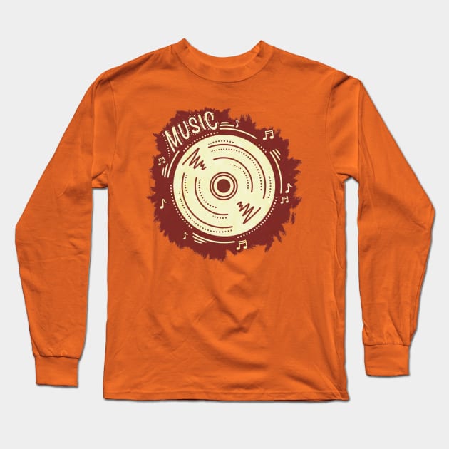 Gramophone retro disc Long Sleeve T-Shirt by Xatutik-Art